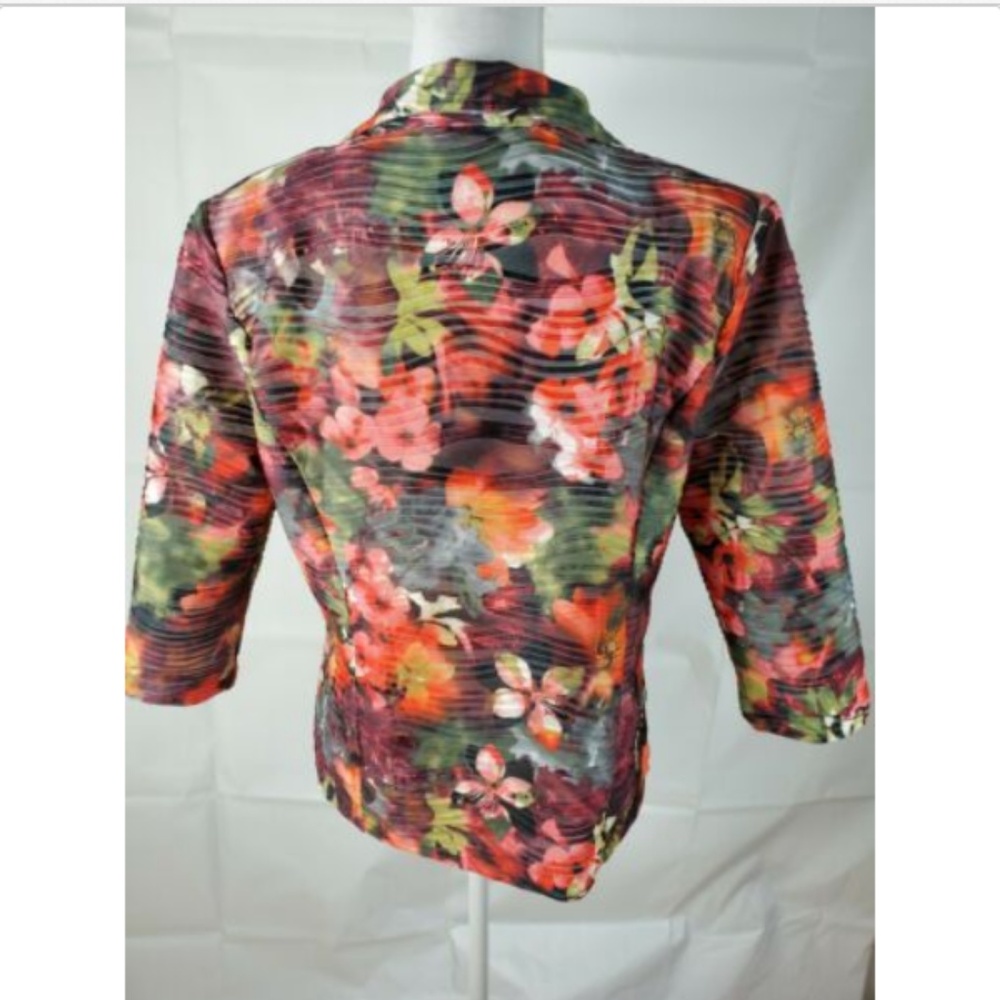 Erin London Small Red Floral Blazer Jacket - Picture 5 of 7